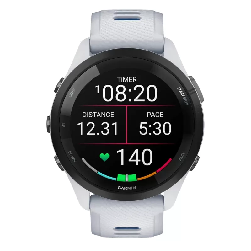 Reloj GPS Garmin Forerunner 265 AMOLED - Whitestone/Tidal Blue (010-02810-01)
