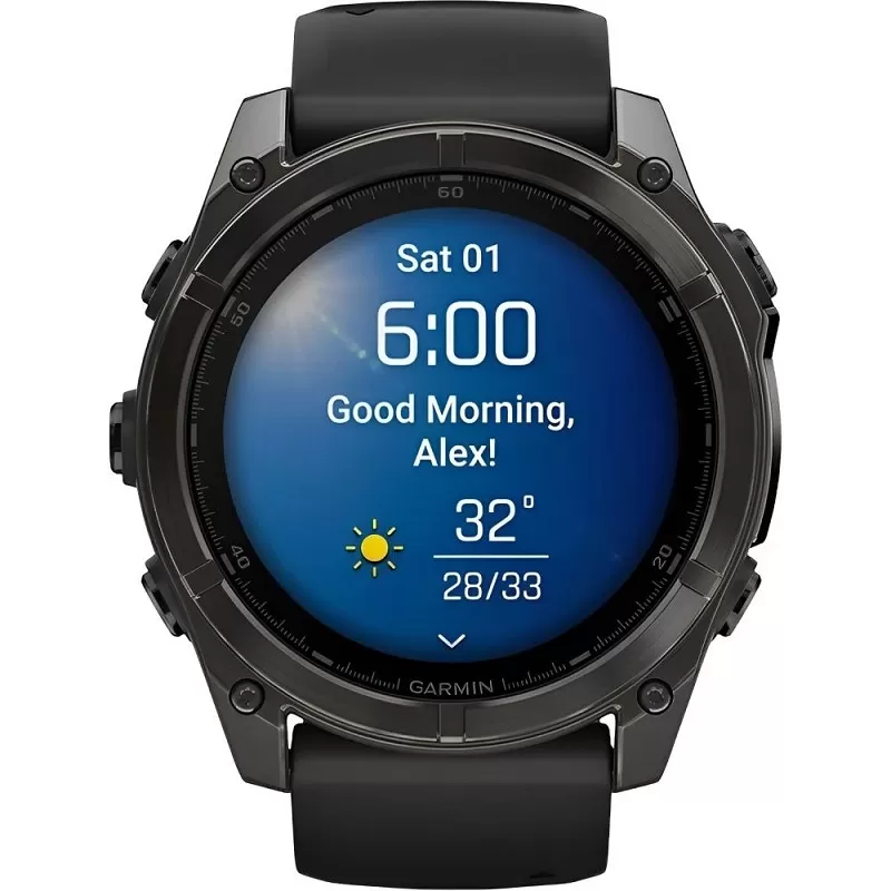 Reloj GPS Garmin Fēnix 8 51mm AMOLED Sapphire - Carbon Gray DLC Titanium/Black Pebble Gray (010-02905-20)