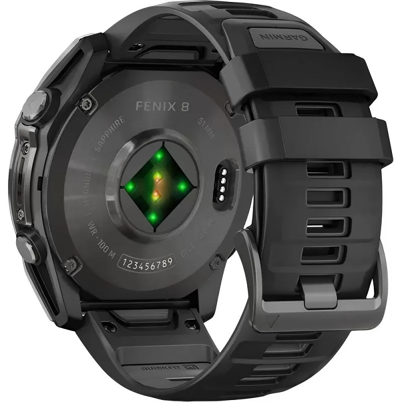 Reloj GPS Garmin Fēnix 8 51mm AMOLED Sapphire - Carbon Gray DLC Titanium/Black Pebble Gray (010-02905-20)