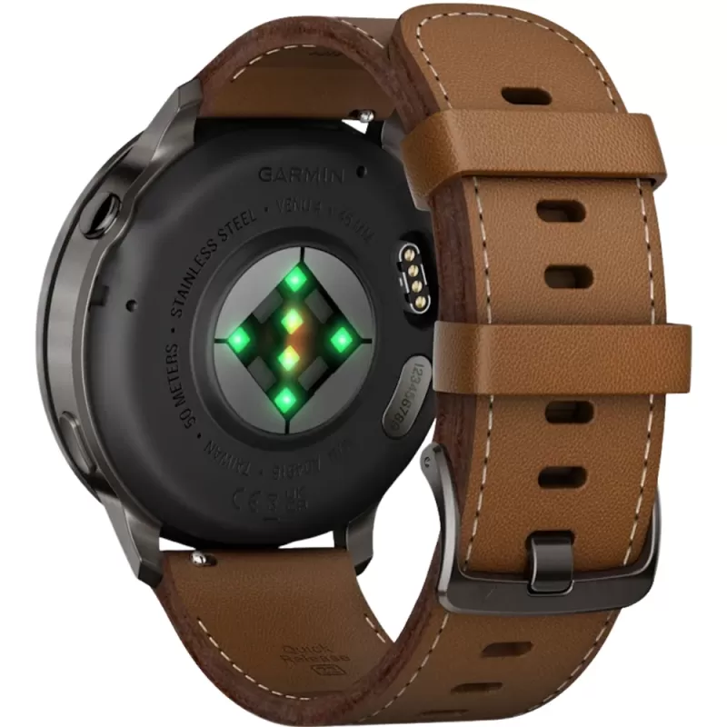 Reloj GPS Garmin Venu 4 45mm Silver/Brown + Silicone Band Black (010-03014-03)