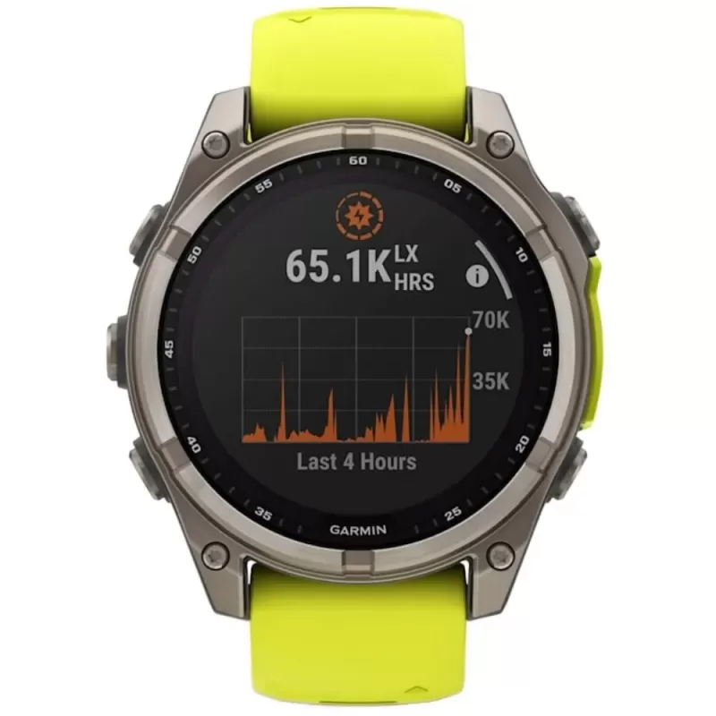 Reloj GPS Garmin Fenix 8 47mm Solar Sapphire - Titanium/Graphite Yellow (010-02906-20)