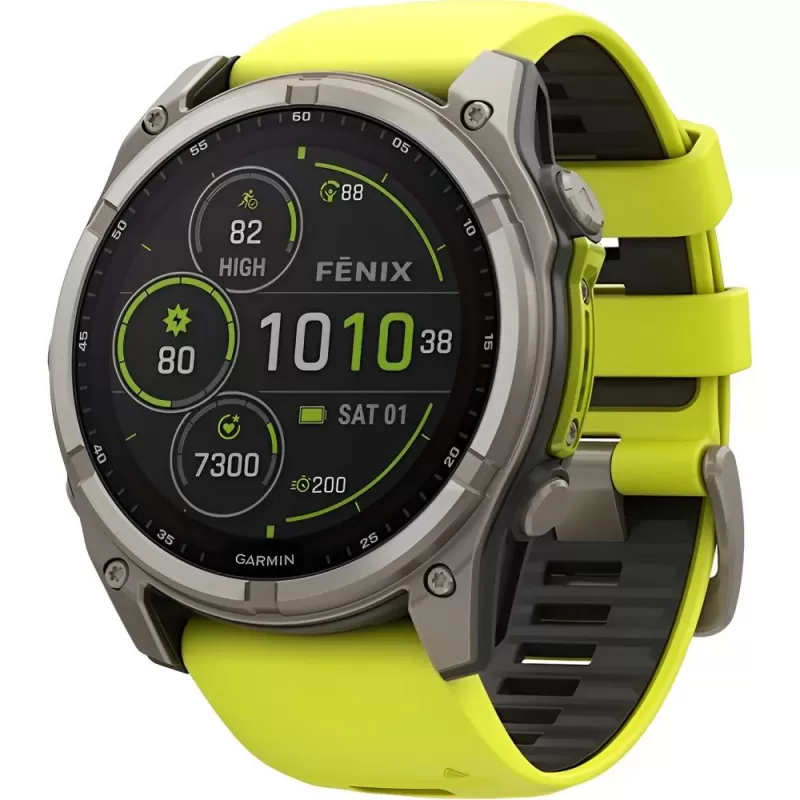 Reloj GPS Garmin Fenix 8 51mm Solar Sapphire - Titanium/Graphite Yellow (010-02907-20)