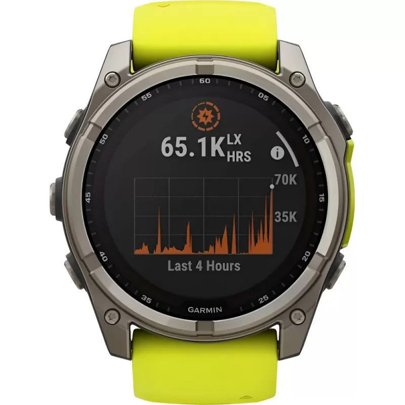 Reloj GPS Garmin Fenix 8 51mm Solar Sapphire - Titanium/Graphite Yellow (010-02907-20)
