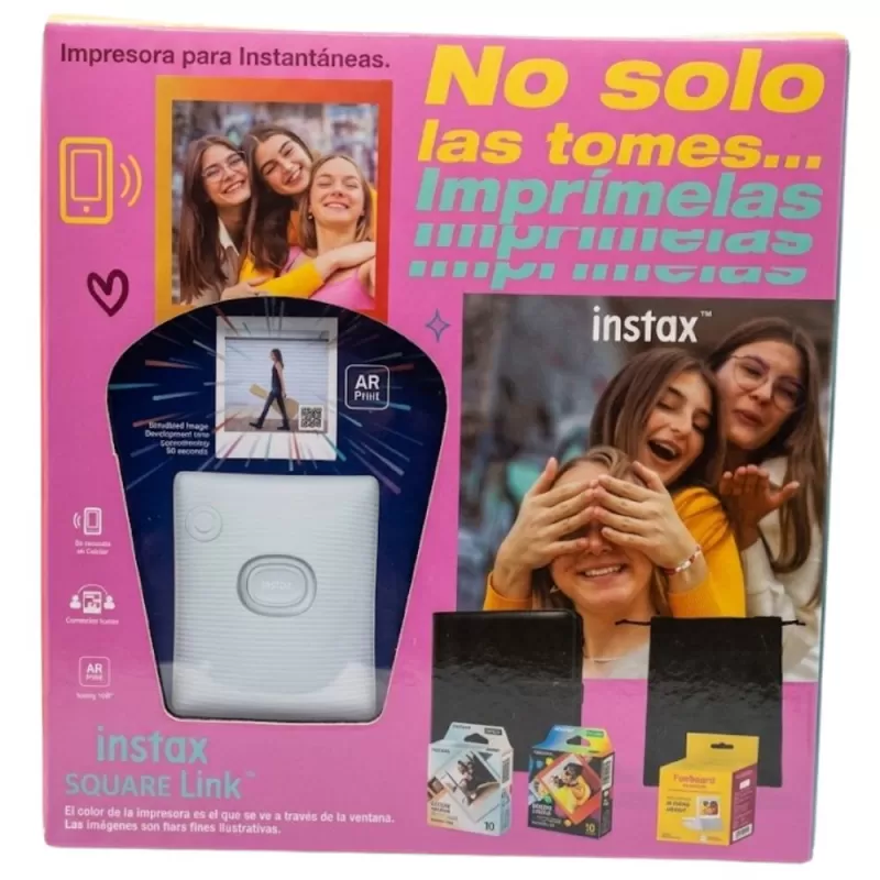 Kit Impresora Fujifilm Instax Square Link (6 PCS) - Ash White