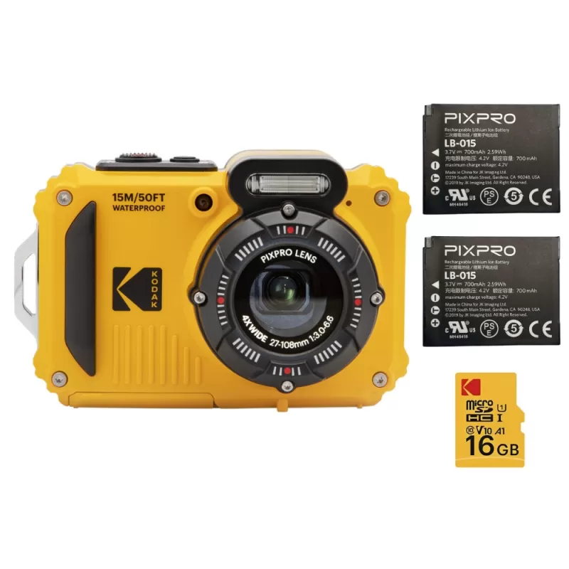 Cámera Digital Kodak Pixpro WPZ2 Yellow + 2 Bater...