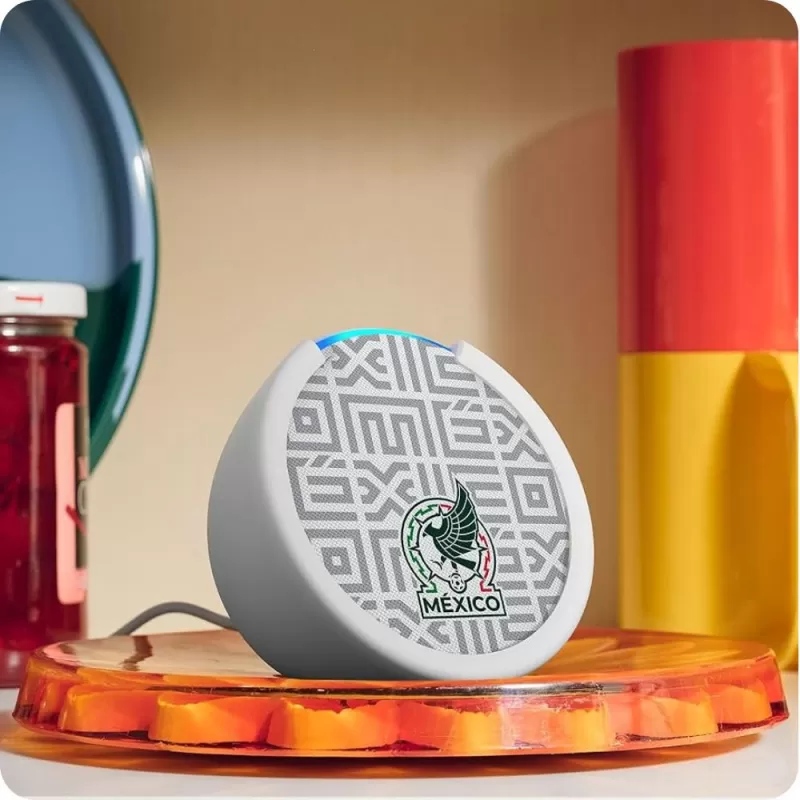 Speaker Amazon Echo Pop Selección Nacional de México (Soccer Edition) With Alexa - White