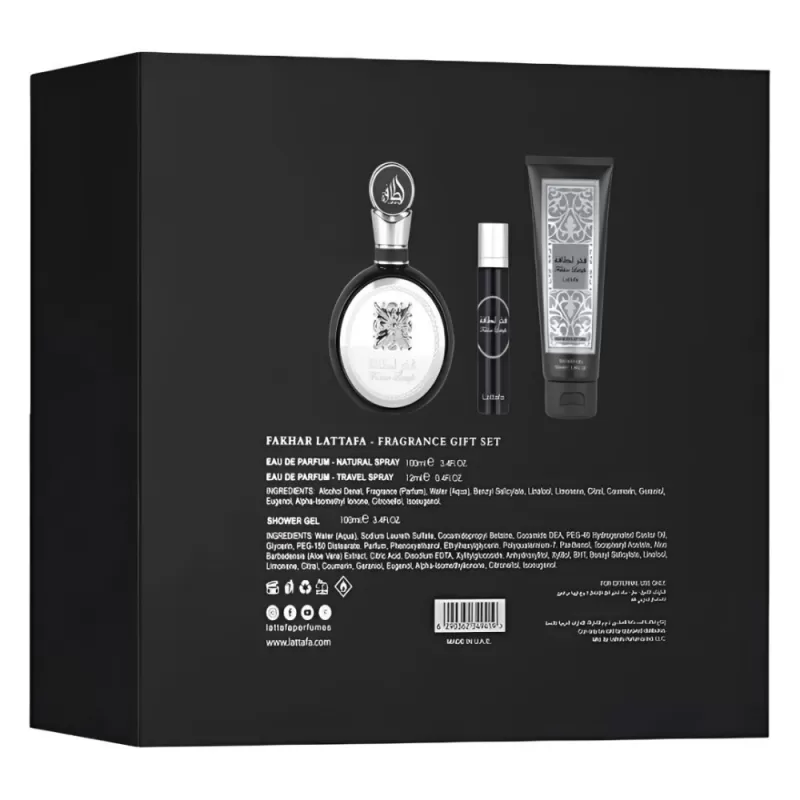 Kit Perfume Lattafa Pride Fakhar Black (3 PCS) - Masculino