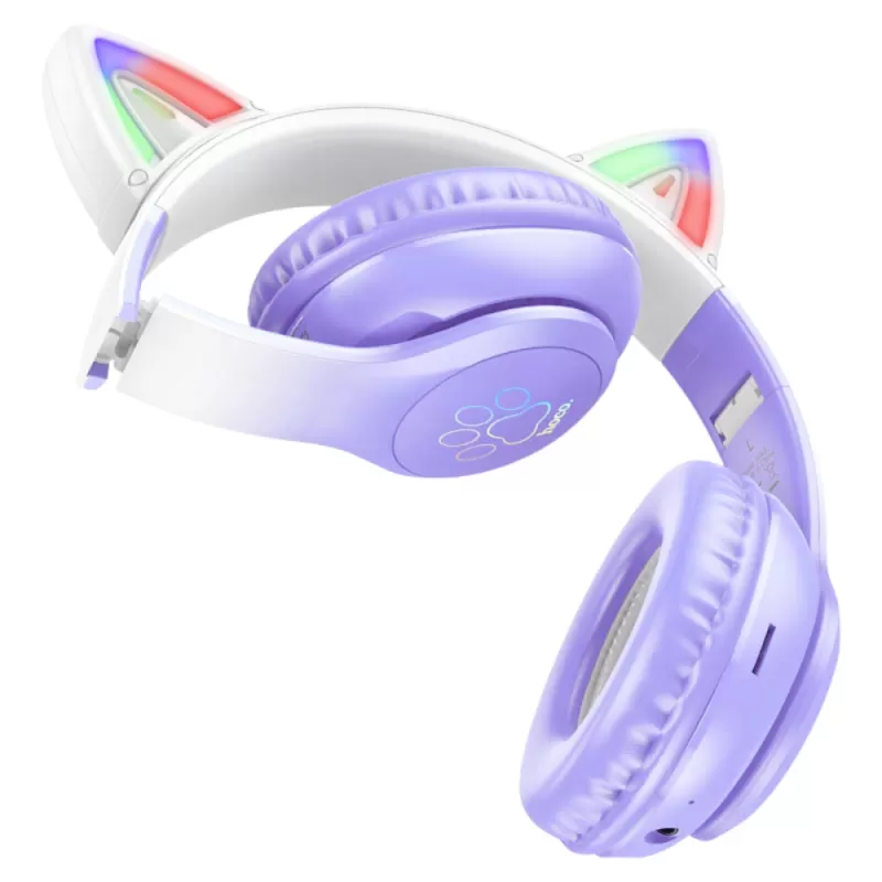 Auricular Hoco Cat Ear W42 Bluetooth - Pink/Purlple