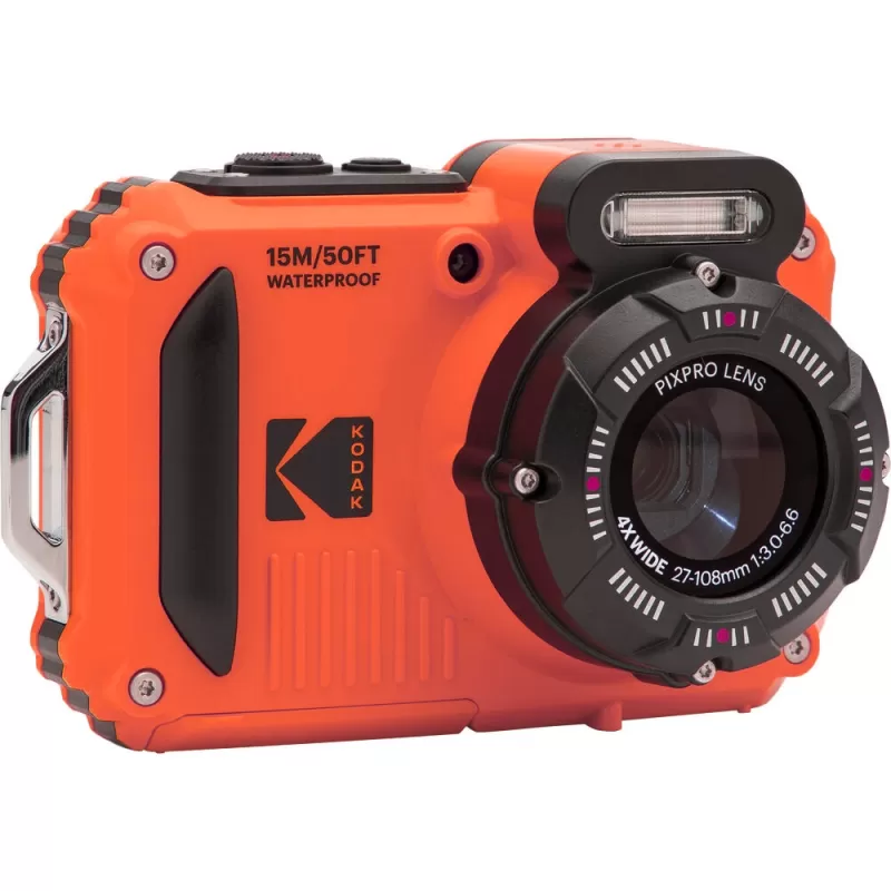 Cámara Digital Kodak Pixpro WPZ2 Orange + 2 Baterías/microSD 16GB