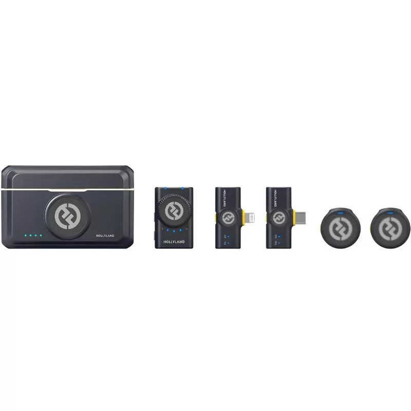 Micrófono Wireless Hollyland Lark M2 Combo USB-C/Lightning/Cámara - Shine Charcoal
