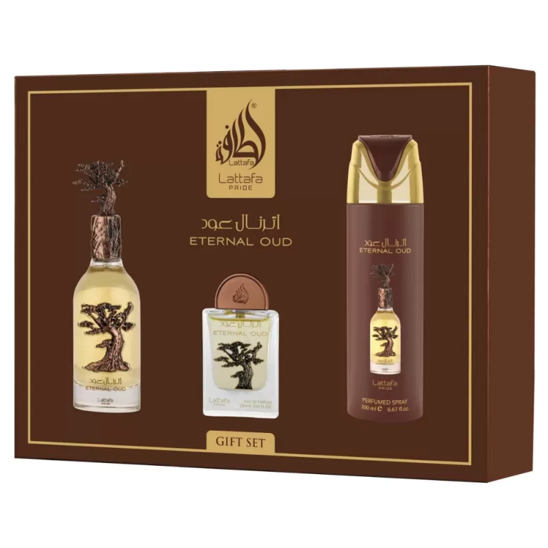 Kit Perfume Lattafa Pride Eternal Oud EDP 100mL + ...