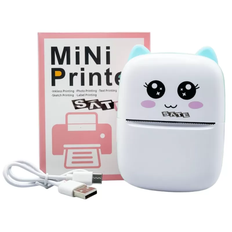 Mini Impresora Térmica Sate A-DV904 - White/Blue