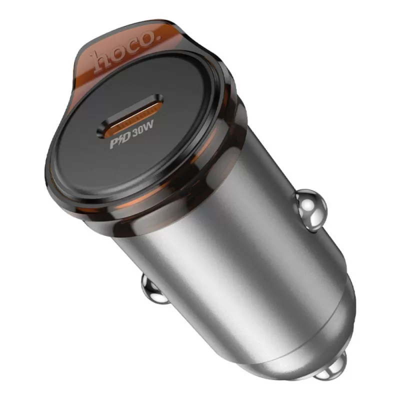 Cargador Vehicular Hoco NZ16 30W PD 30W USB-C - Metal Grey