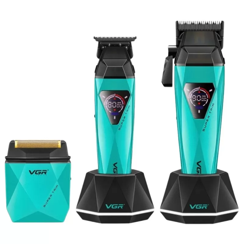 Cortador de Pelo Voyager V-877 S3 Barber Combo 3en1 - Black/Green