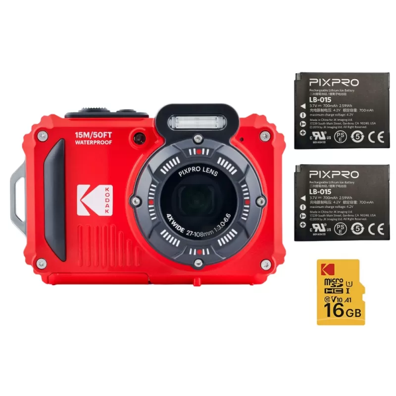 Cámera Digital Kodak Pixpro WPZ2 Red + 2 Batería...
